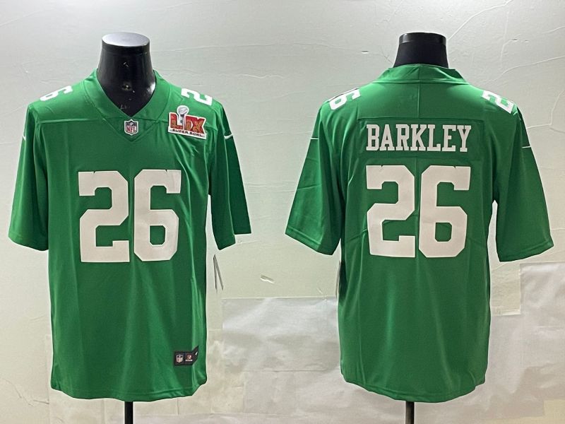 Men Philadelphia Eagles #26 Barkley Green Throwback 2025 Nike Vapor Limited NFL Jersey style 2